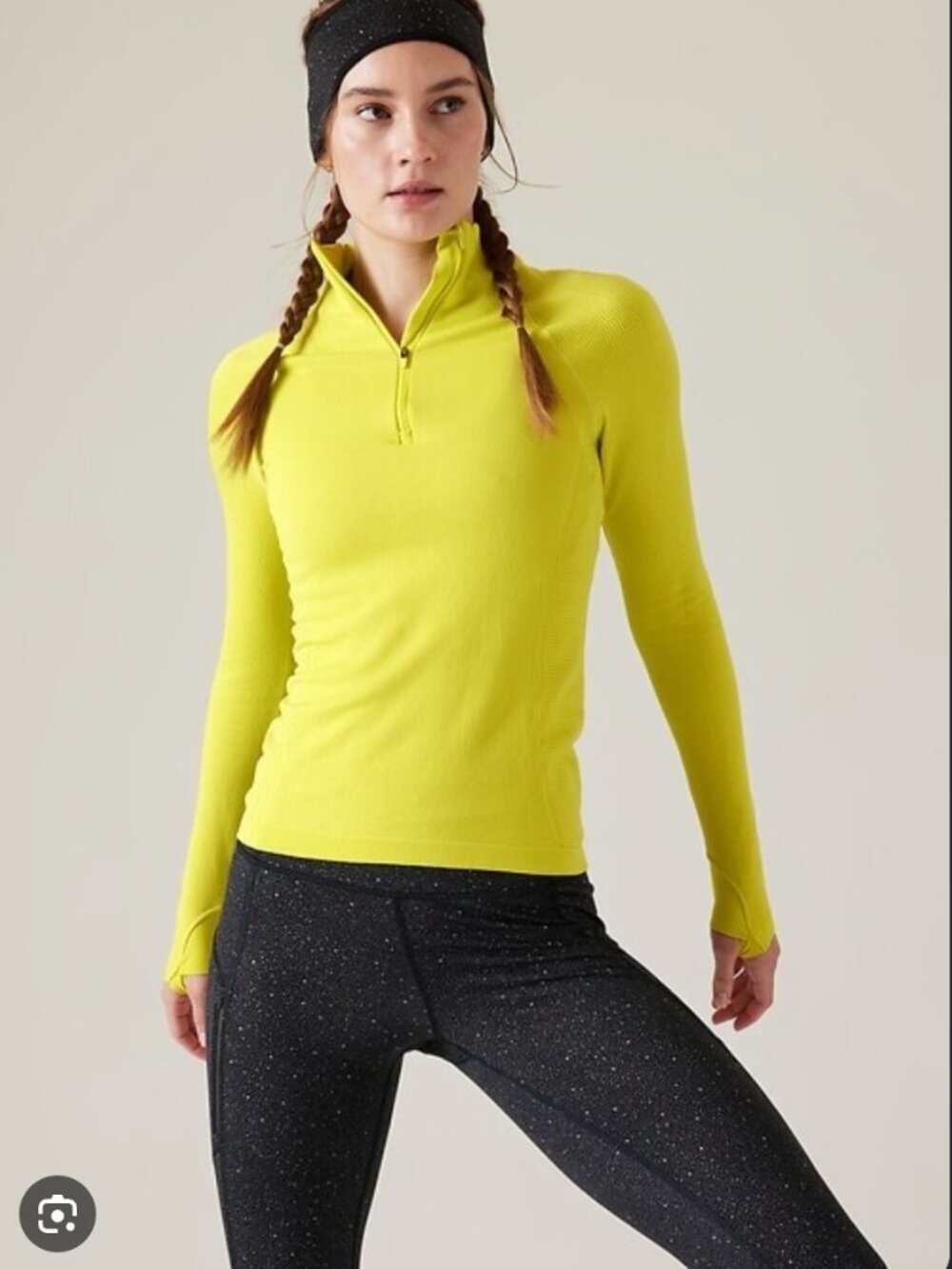 Athleta Flurry Half Zip Mock Neck Dark Fiber Optic Small